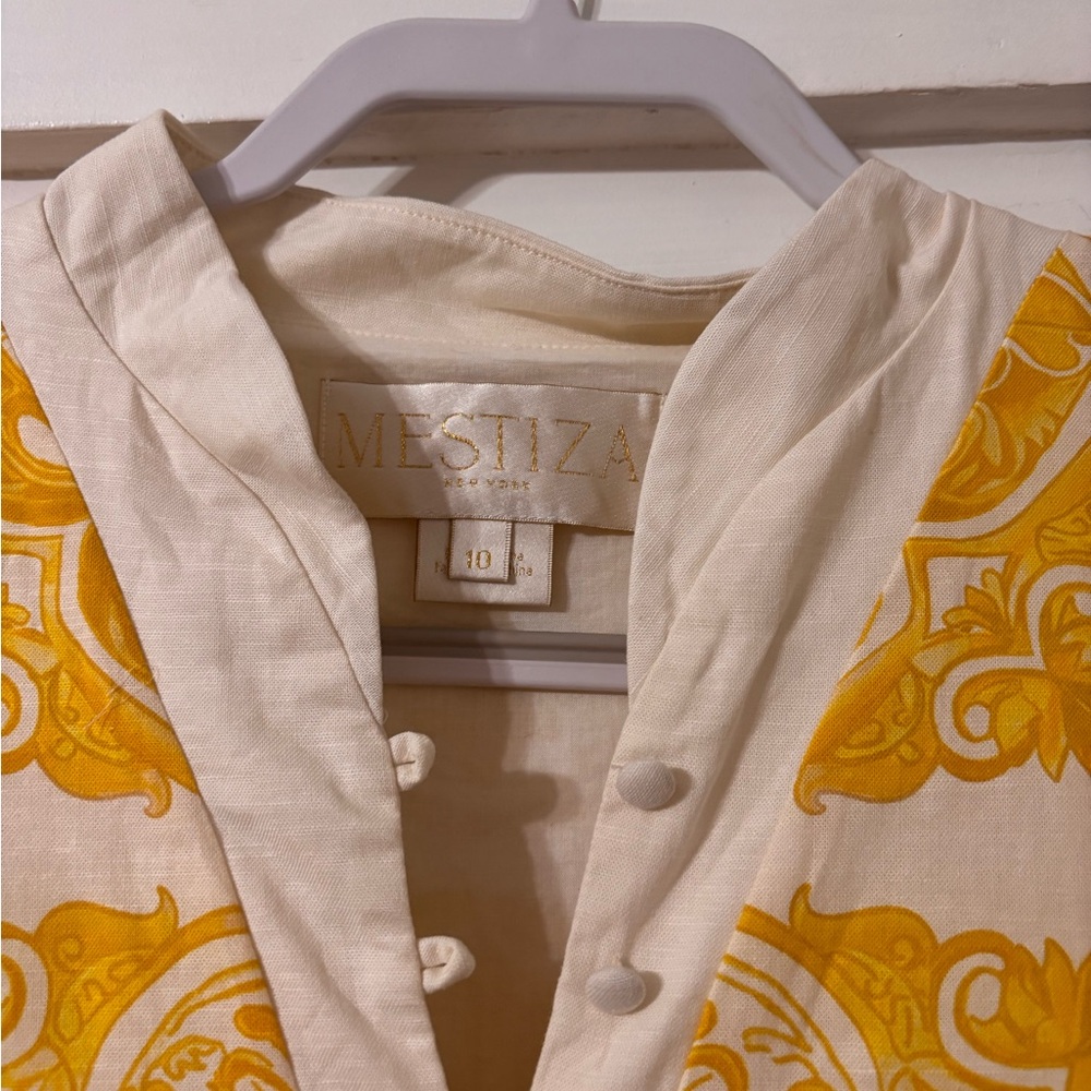 Yellow Patterned Mini Dress - Picture 2 of 4